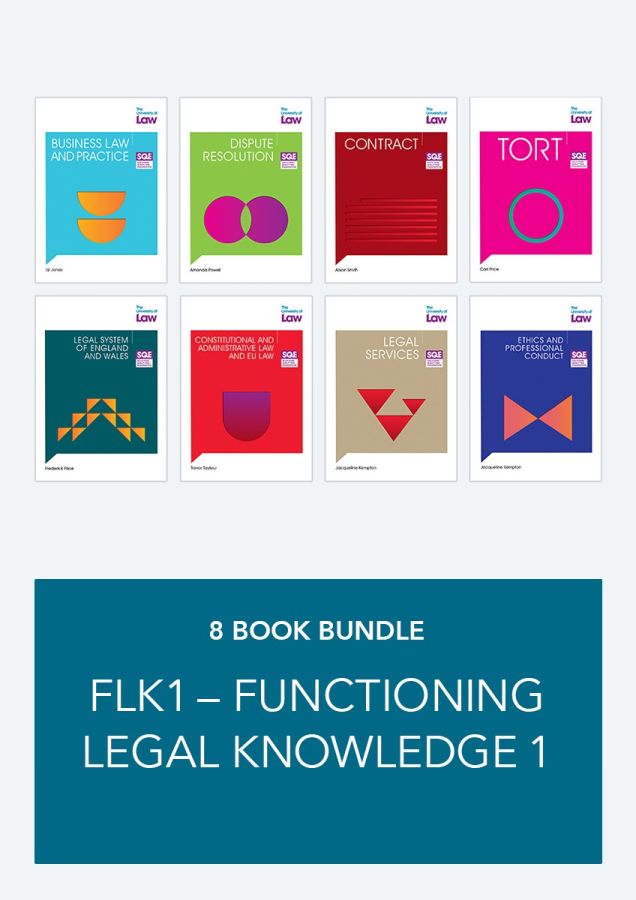 Bundle of 8 study manuals: FLK1 – Functioning Legal Knowledge 1 From The University Of Law