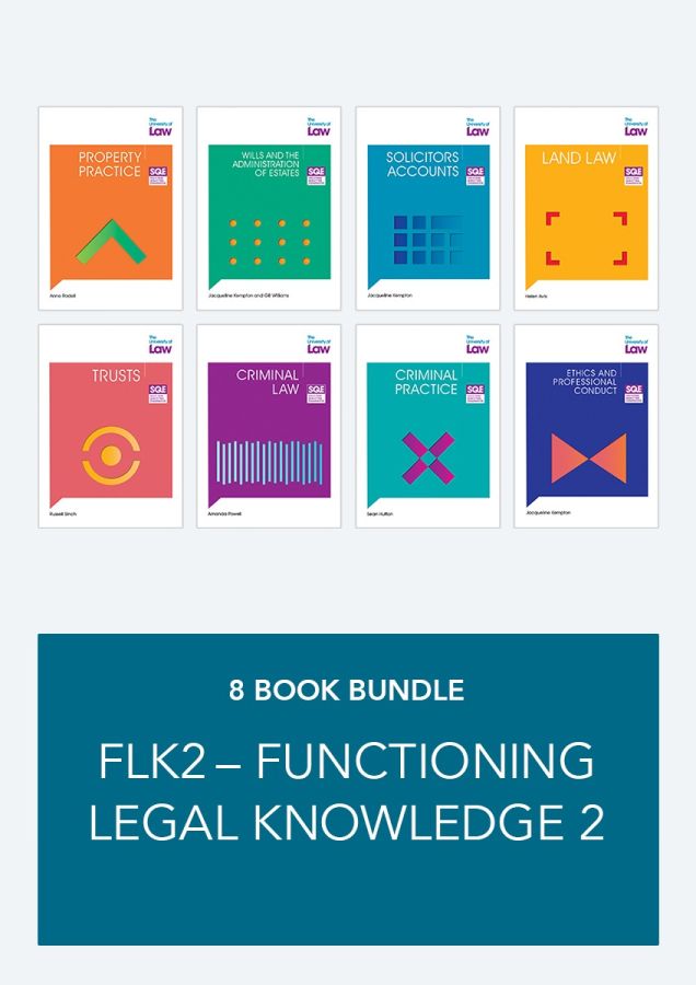 Bundle of 8 study manuals: FLK2 – Functioning Legal Knowledge 2 From The University Of Law