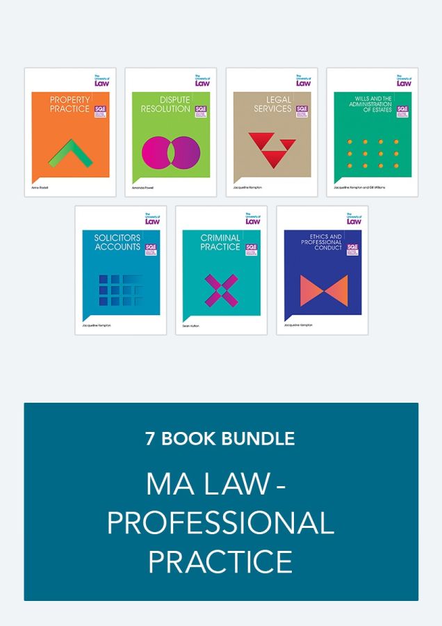 Bundle of 7 study manuals: MA LAW Professional Practice From The University Of Law